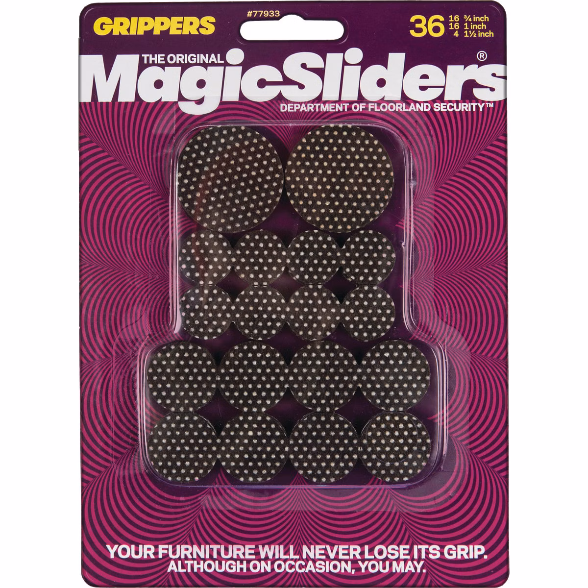 Magic Sliders Gripper Black Furniture Pad Value Pack (36-Piece)