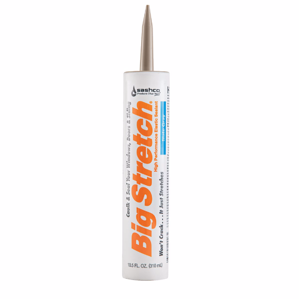 Sashco Big Stretch 10.5 Oz. Acrylic Elastomeric Caulk, Slate Gray