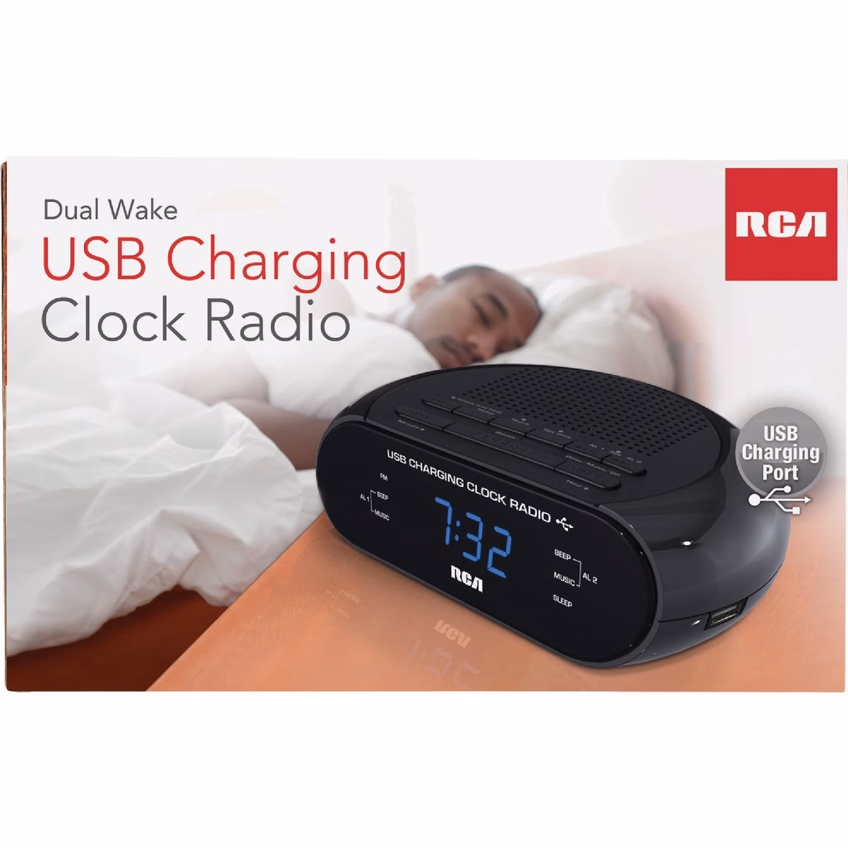 RCA USB Dual Alarm Clock Radio