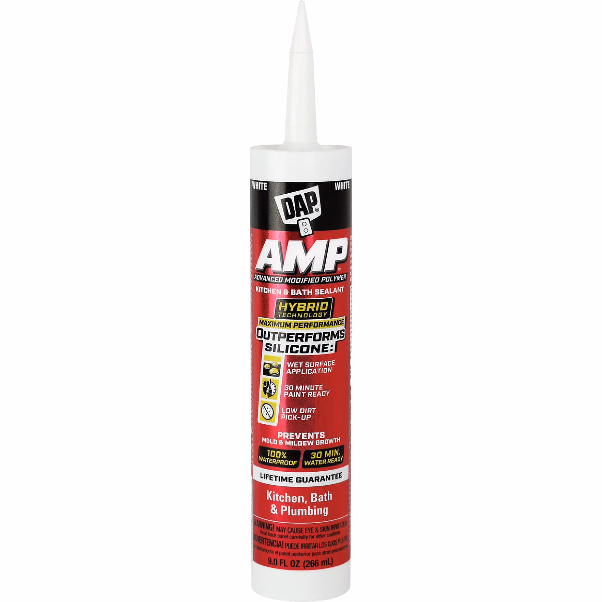 DAP AMP 9 Oz. Advanced Modified PolymerKitchen, Bath & Plumbing Sealant, White