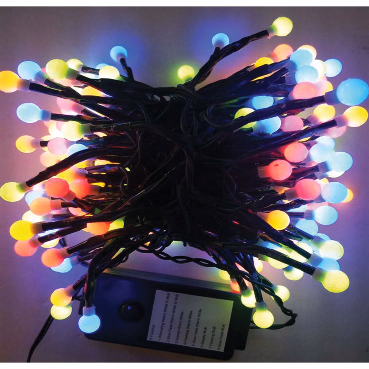 J Hofert Warm White/Multi 200-Bulb G10 LED Cluster Light Set