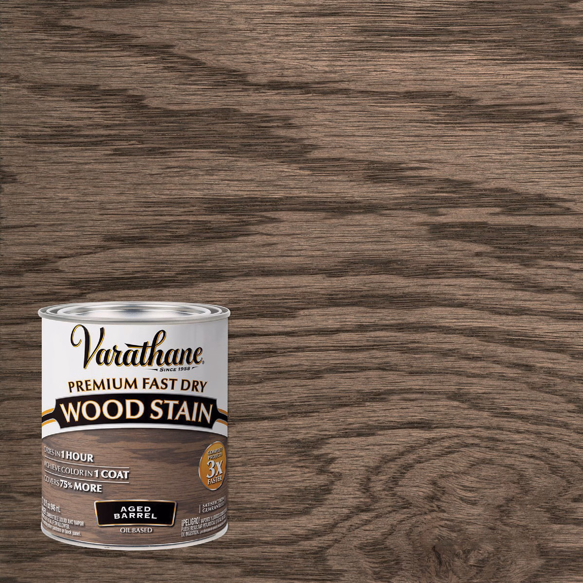 Varathane Fast Dry Aged Barrel Urethane Modified Alkyd Interior Wood Stain, 1 Qt.