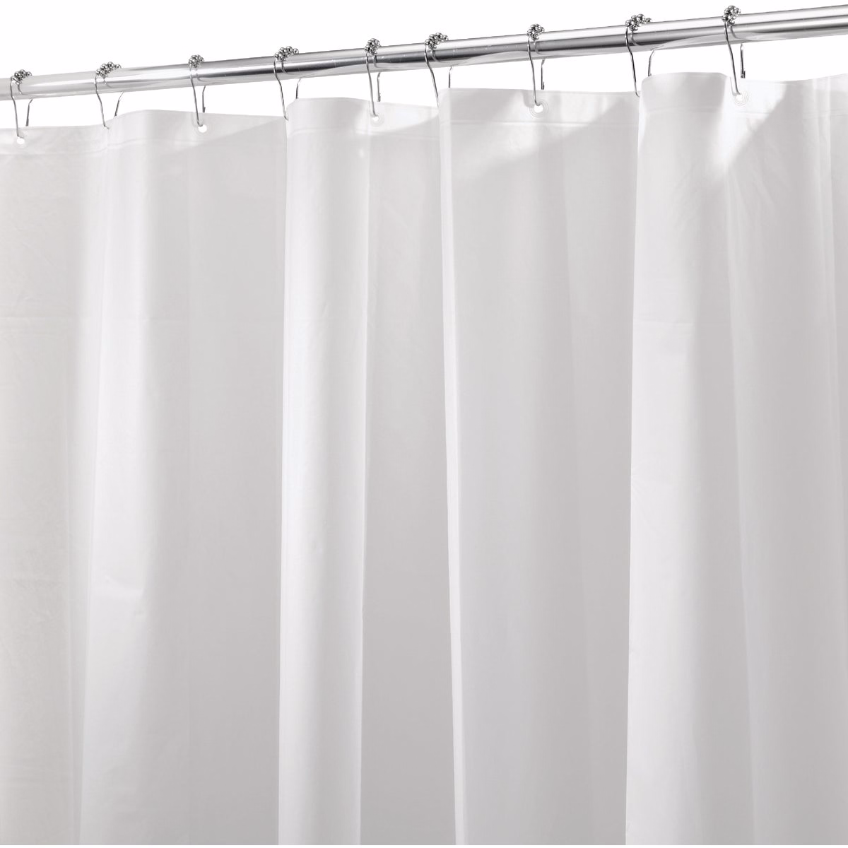 iDesign 72 In. x 72 In. White PEVA Shower Curtain Liner