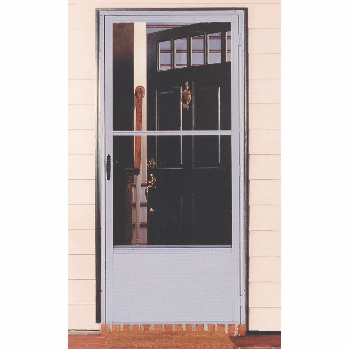 Croft Imperial Style 36 In. W x 80 In. H x 1 In. Thick Right Hinge Bronze Self-Storing Aluminum Storm Door
