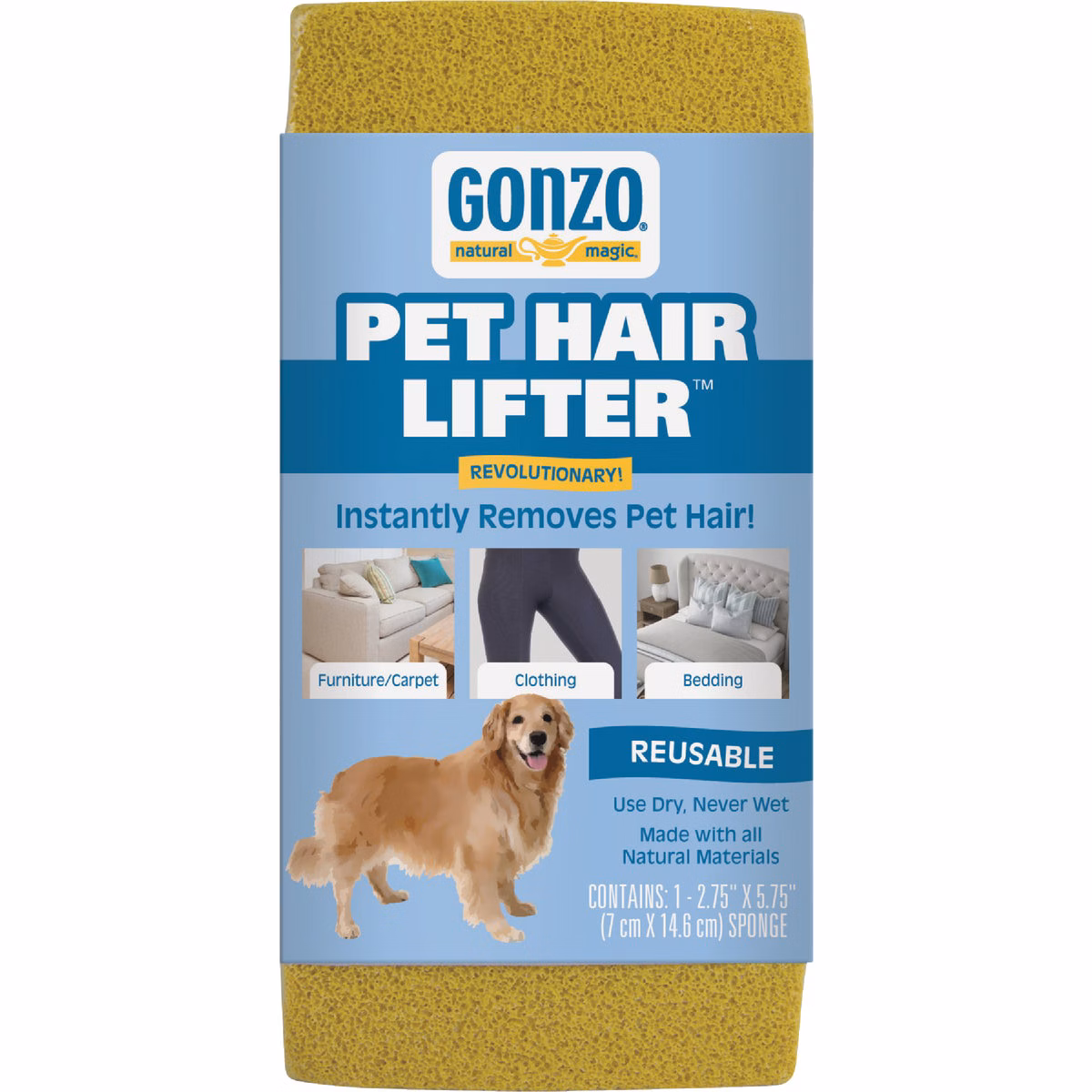 Gonzo 2.75 In. W. x 5.75 In. L. Pet Hair Lifter Sponge