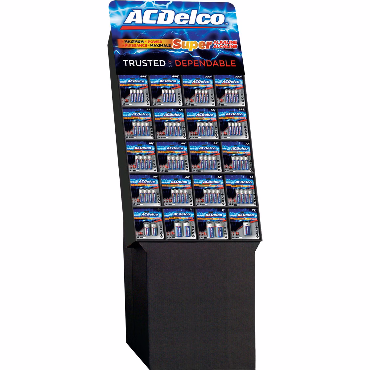ACDelco Super AA/AAA/C/D/9V Assorted Alkaline Battery Floor Display