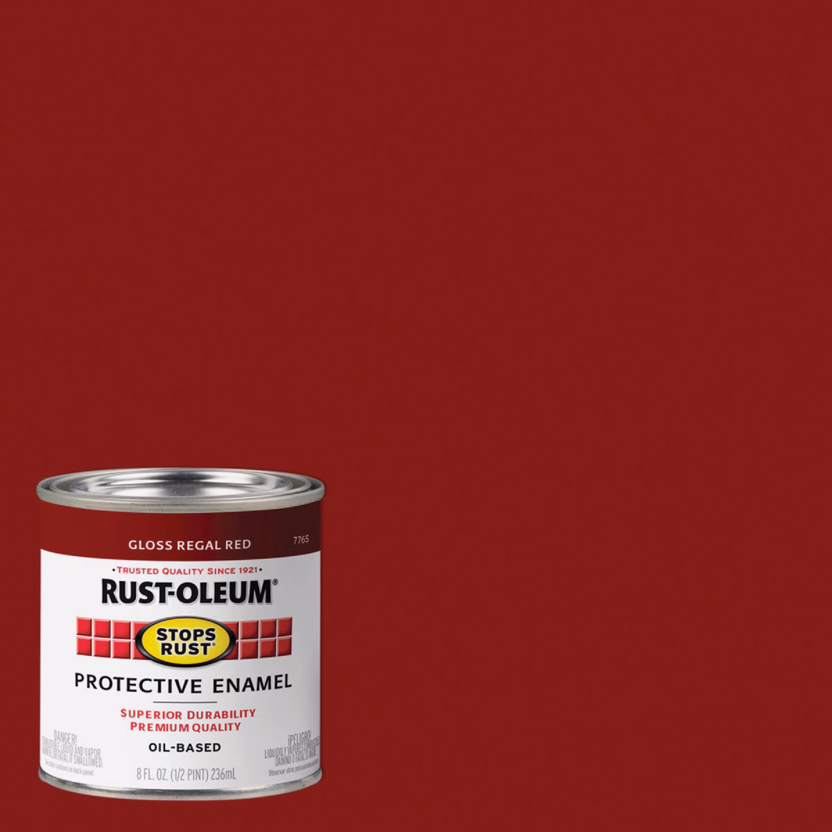 Rust-Oleum Stops Rust Oil Based Gloss Protective Rust Control Enamel, Regal Red, 1/2 Pt.
