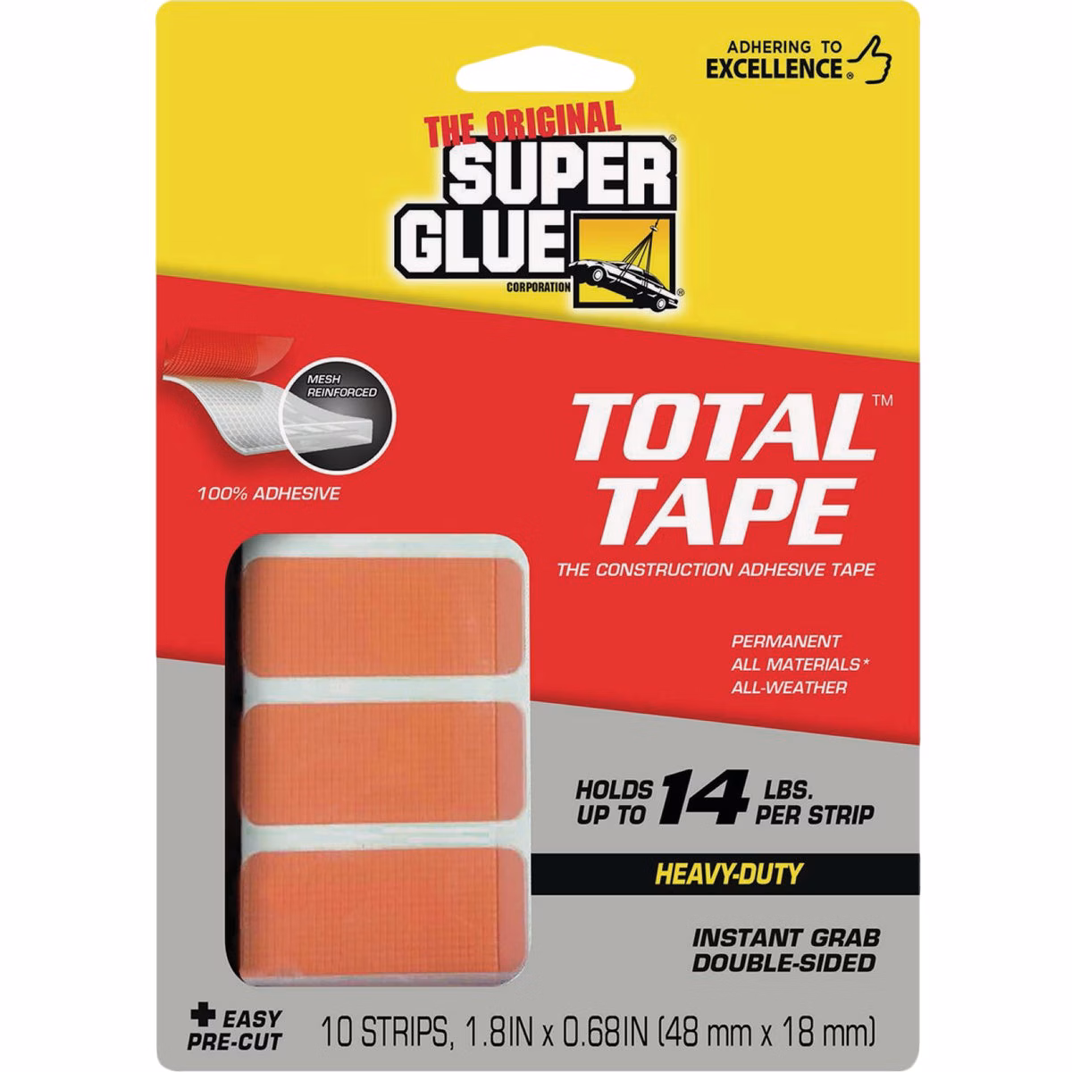 Super Glue Total Tape Pre-Cut Strip (10-Count)