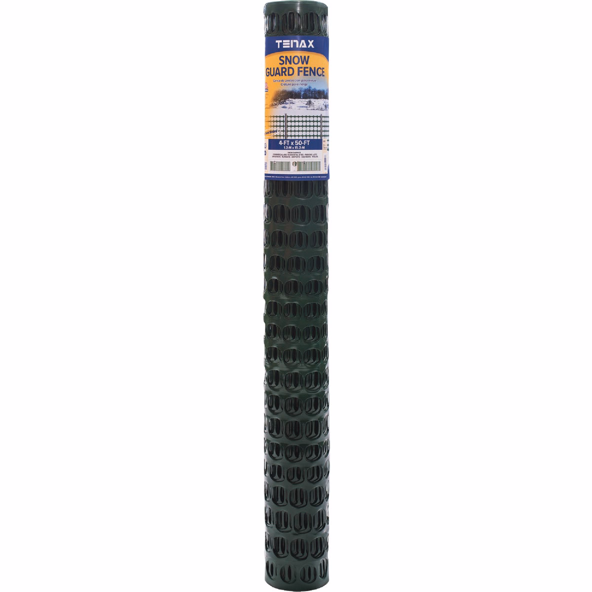 Tenax Sno-Guard 4 Ft. H. x 50 Ft. L. Polyethylene Snow Safety Fence, Green
