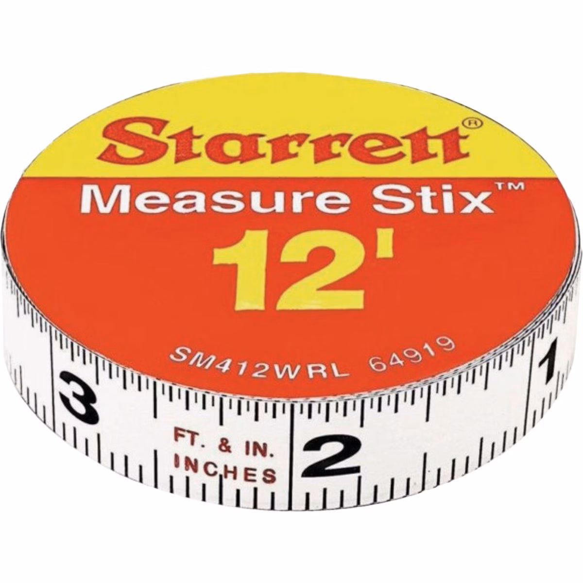 Starrett 12 Ft. SAE Steel Self Adhesive Measuring Tape (Right-to-Left)