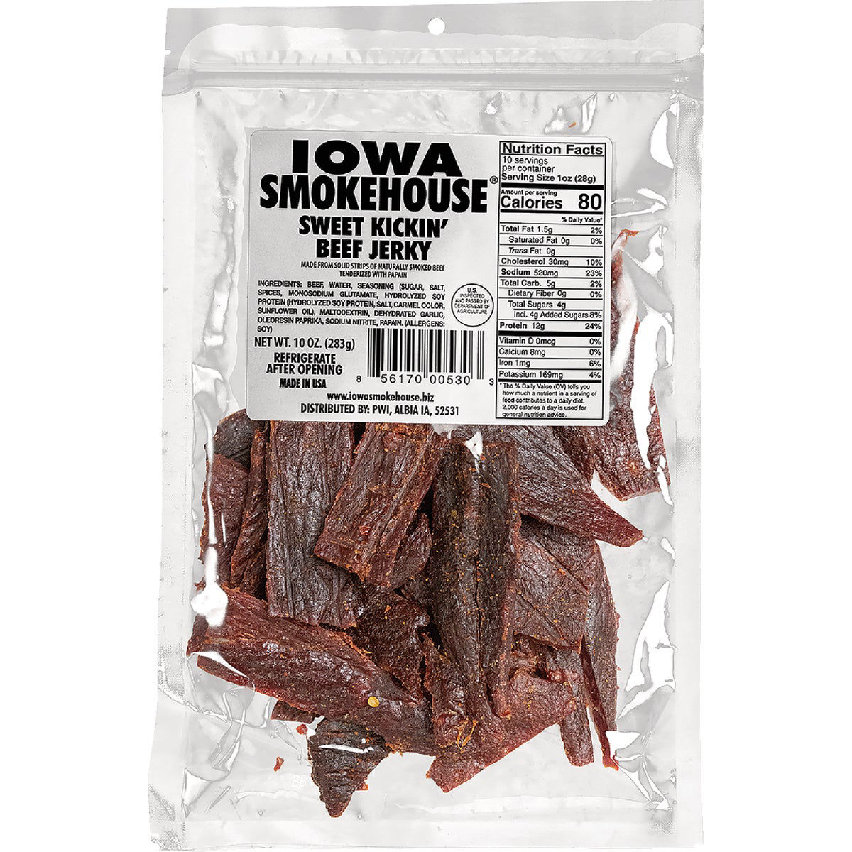 Iowa Smokehouse 10 Oz. Sweet Kickin' Beef Jerky