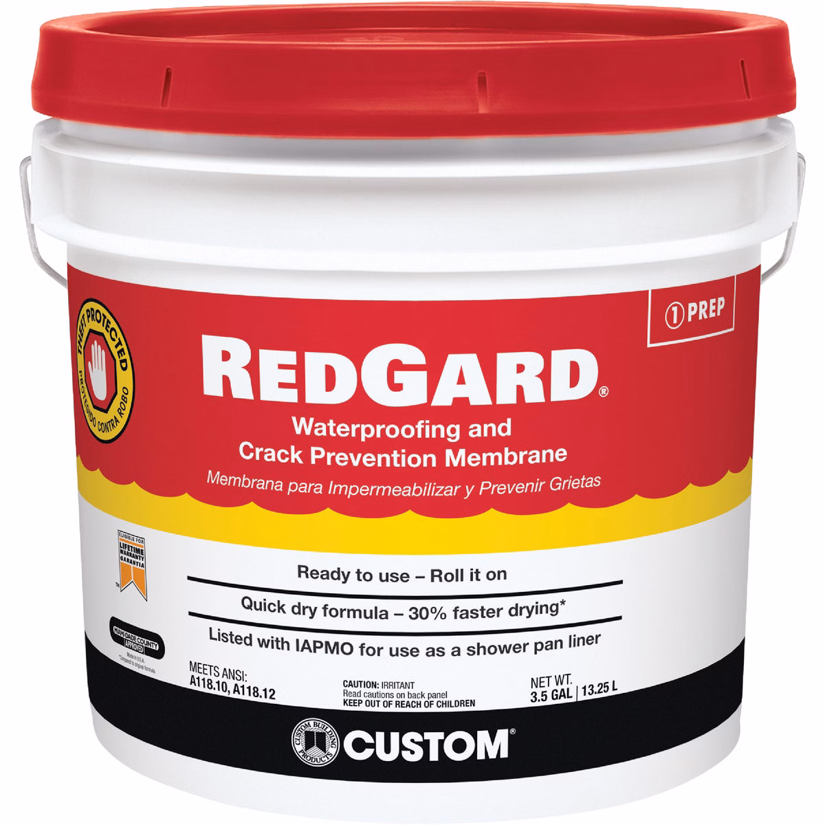 RedGard 3.5 Gal. Elastomeric Waterproofing and Crack Prevention Membrane