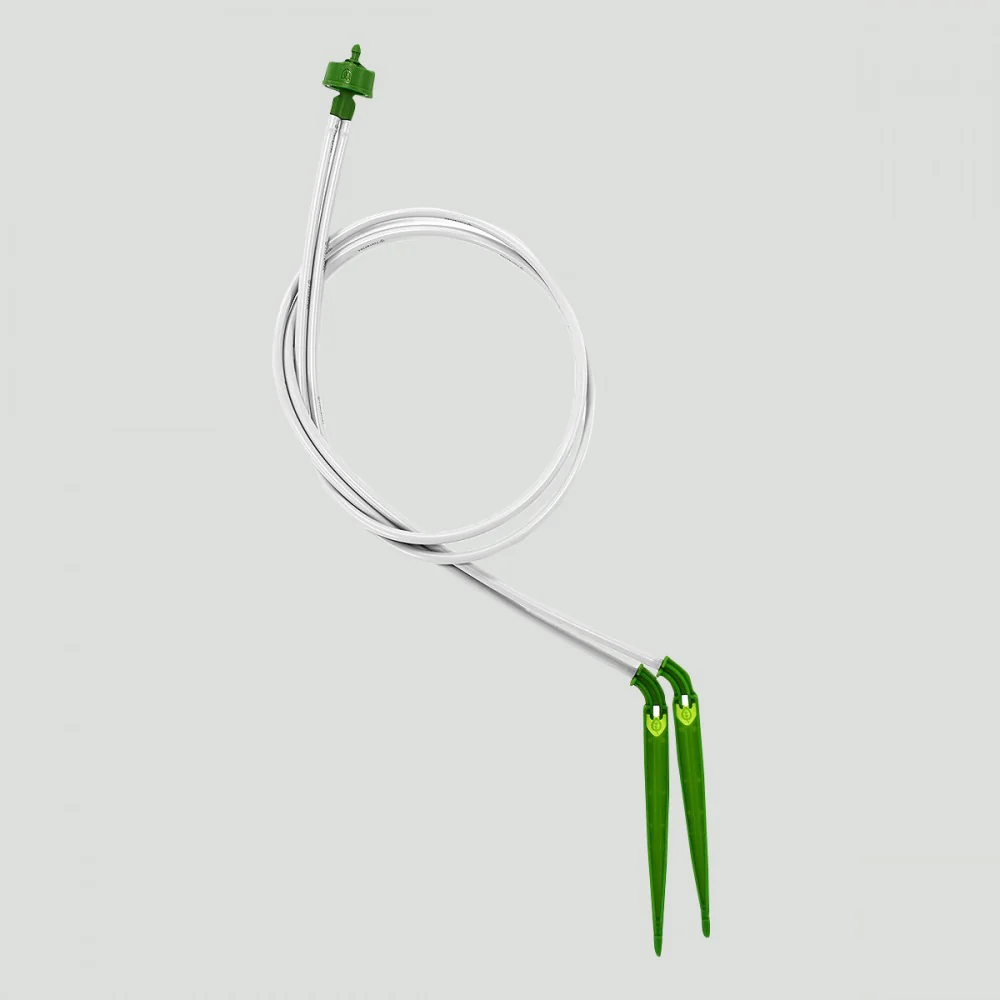2-Way Parallel Micro Dripper Stake Assembly 0.3 GPH Per Stake | 18″, 24″ 30″ | Single Unit MICRO TUBE LENGTH 30″