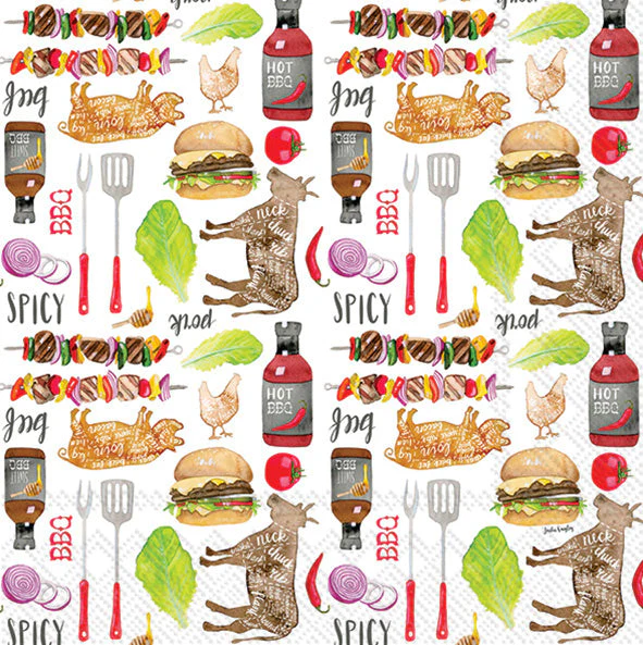 Bbq Pattern Lunch Napkins