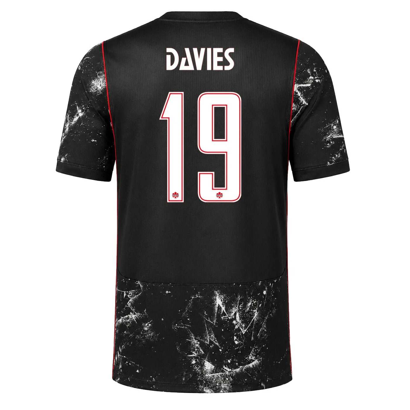 Nike Mens Canada Davies Away Stadium Jersey 2026 (Black/Red)