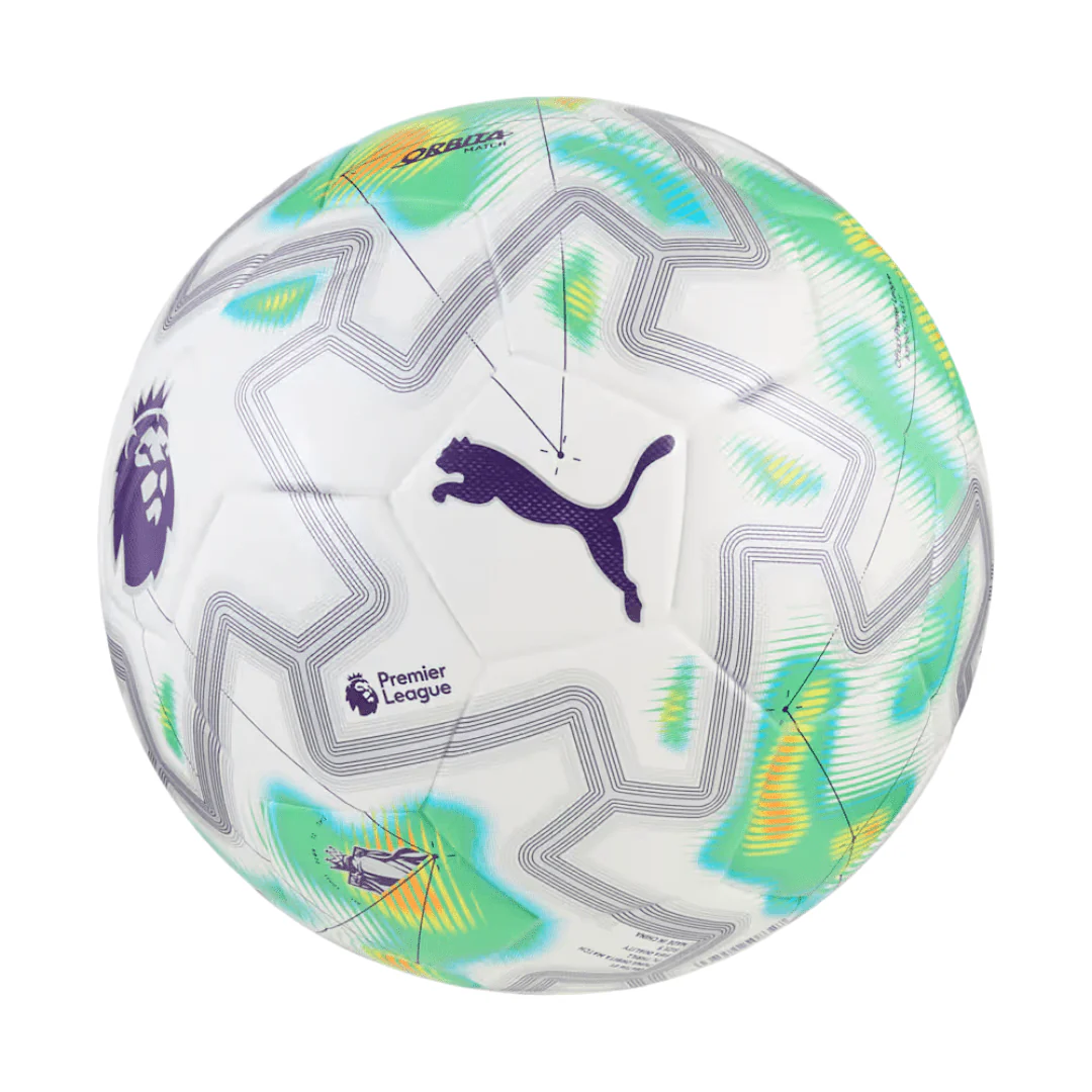 PUMA English Premier League Orbita Match PL Thrill Soccer Ball (White/Multi)