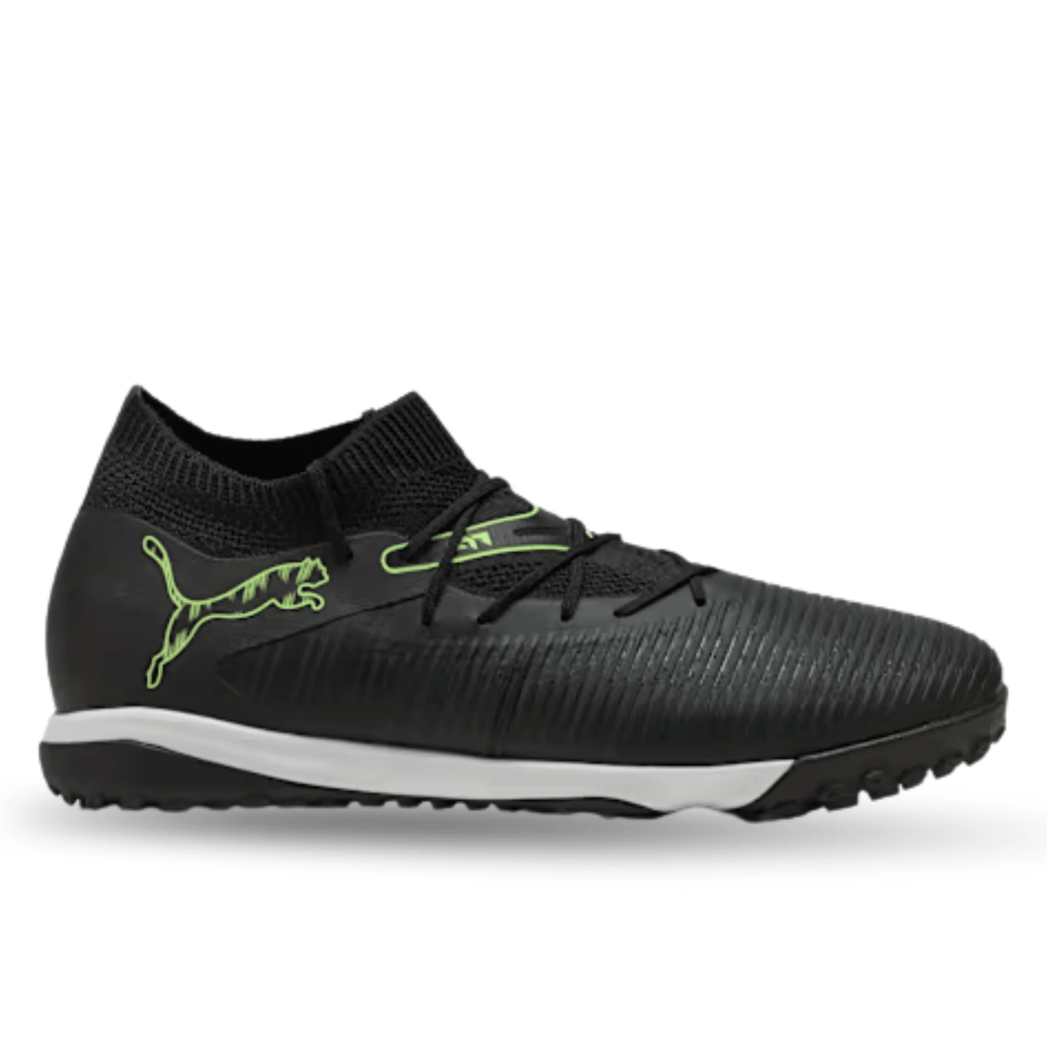 Puma Future 8 Match Turf Soccer Shoes (Black/Fizzy Light/Green)