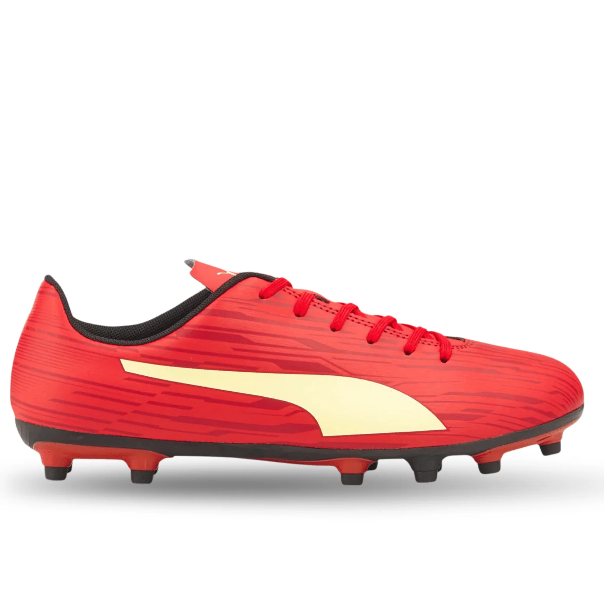 Puma Rapido III FG/AG Soccer Cleats (Red/Fresh Yellow/Chili Pepper)