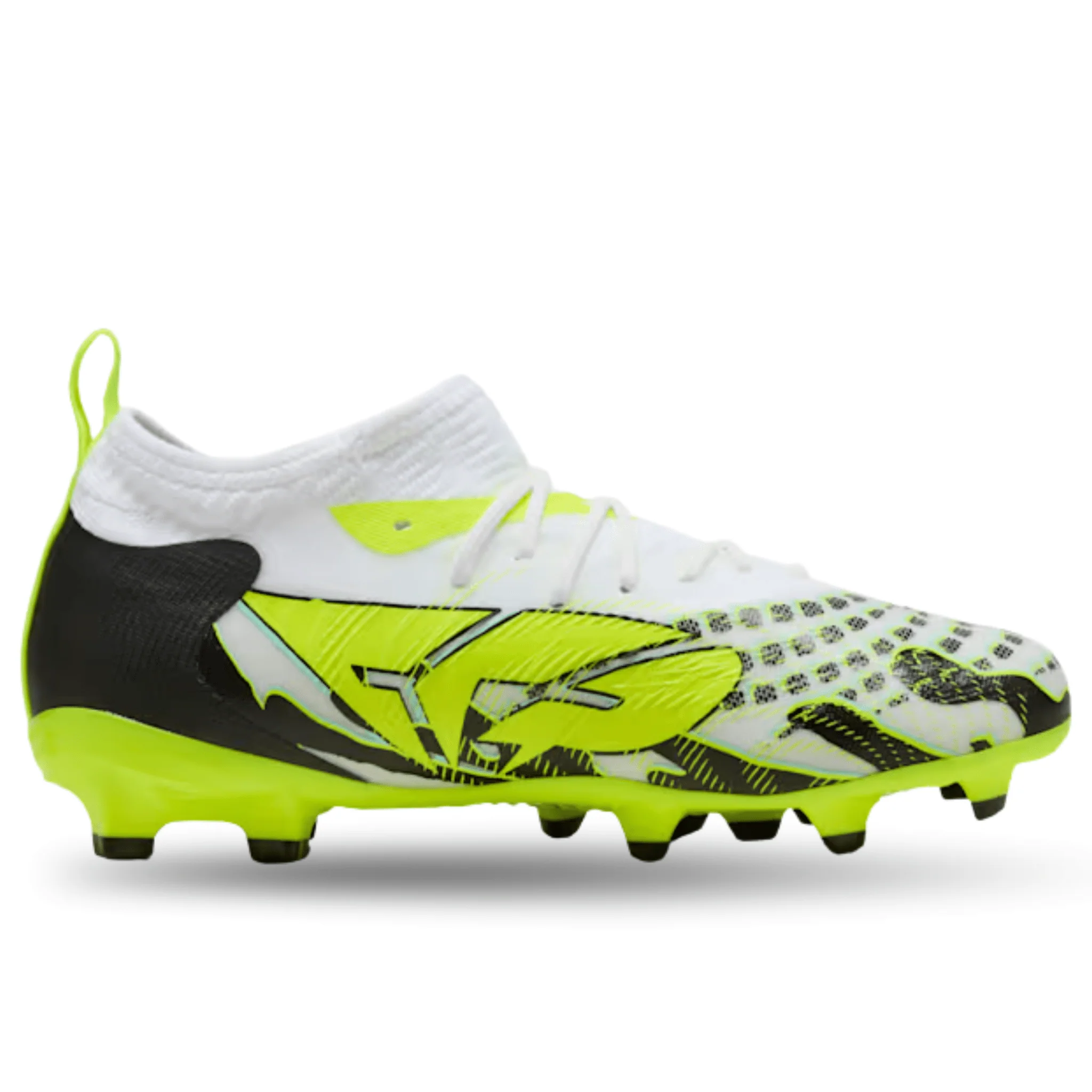 Puma Youth Jr. Future 9 Match Creativity FG/AG Soccer Cleats (Yellow Alert/Mint Jelly/White)