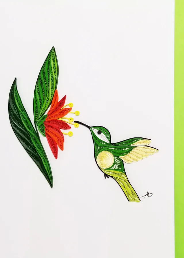 Hummingbird Card by Iconic Quilling