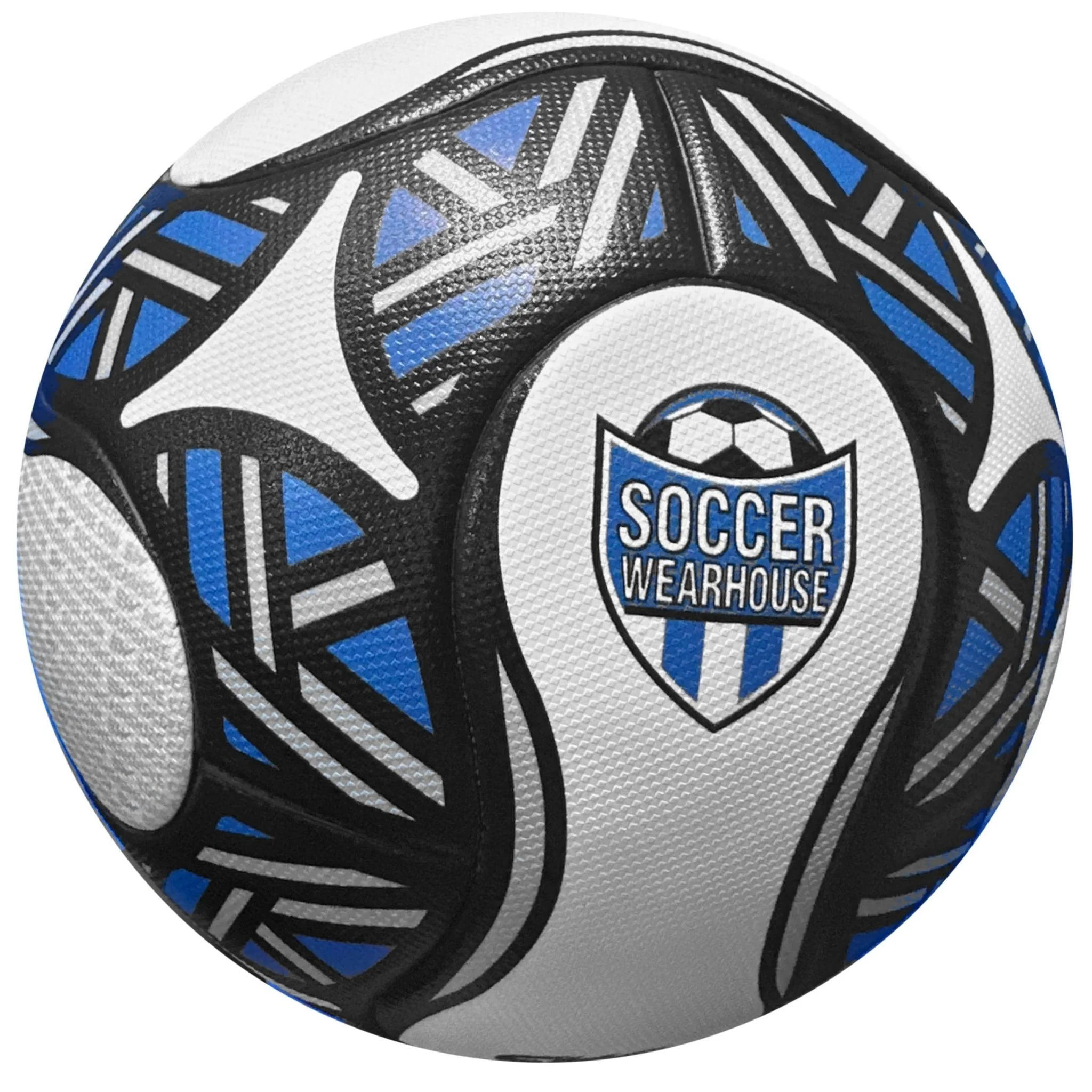 Soccer Wearhouse Thermal Bonded Match Ball (White/Black/Blue)